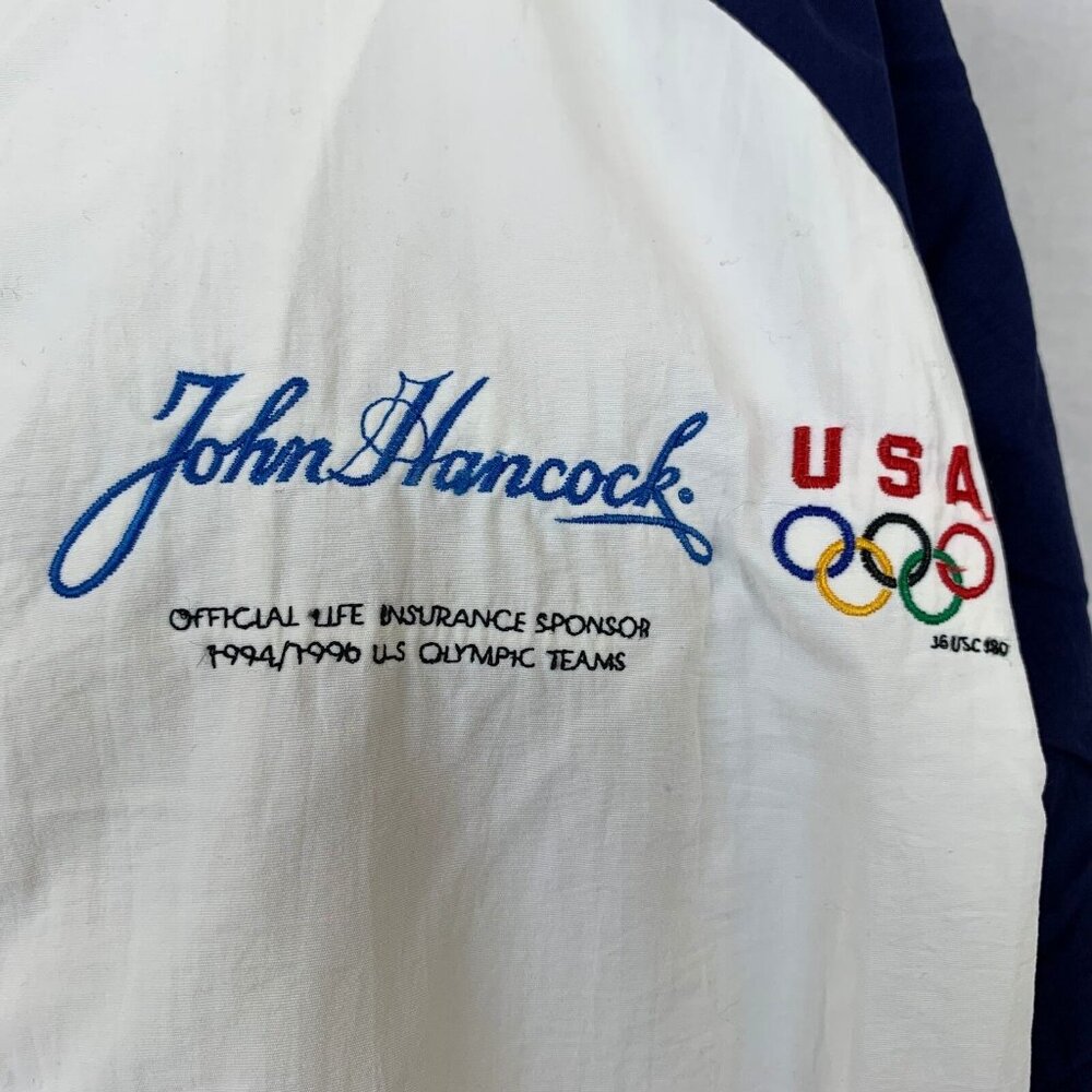 Team USA Olympics John Hancock Sponsor Windbreaker Jacket Vtg 90s Size XL - Picture 3 of 5